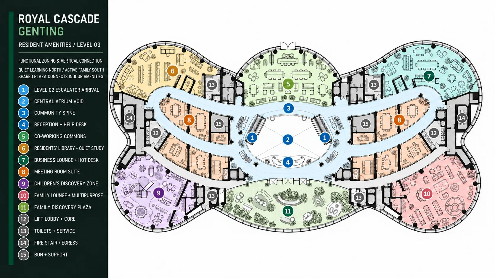 Level 03 resident amenity zoning plan